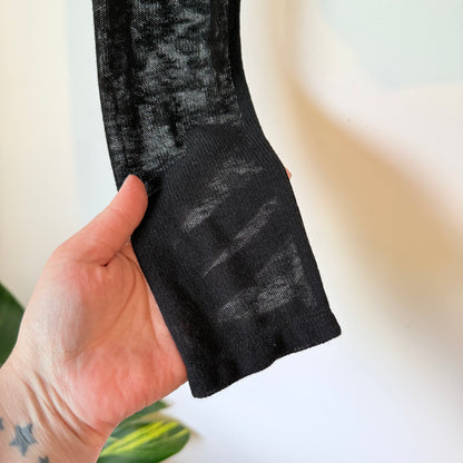 Glassons Sheer Black Crop Top - Size S