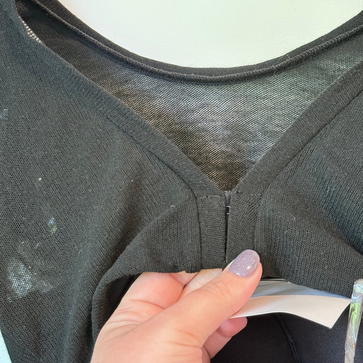 Glassons Sheer Black Crop Top - Size S