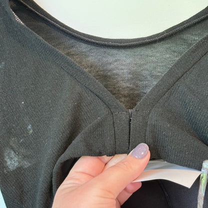 Glassons Sheer Black Crop Top - Size S