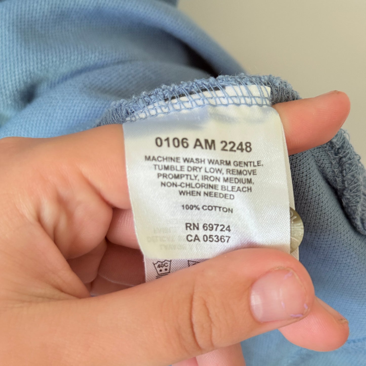 Columbia Size L Light Blue Textured Polo Shirt