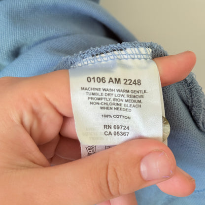 Columbia Size L Light Blue Textured Polo Shirt