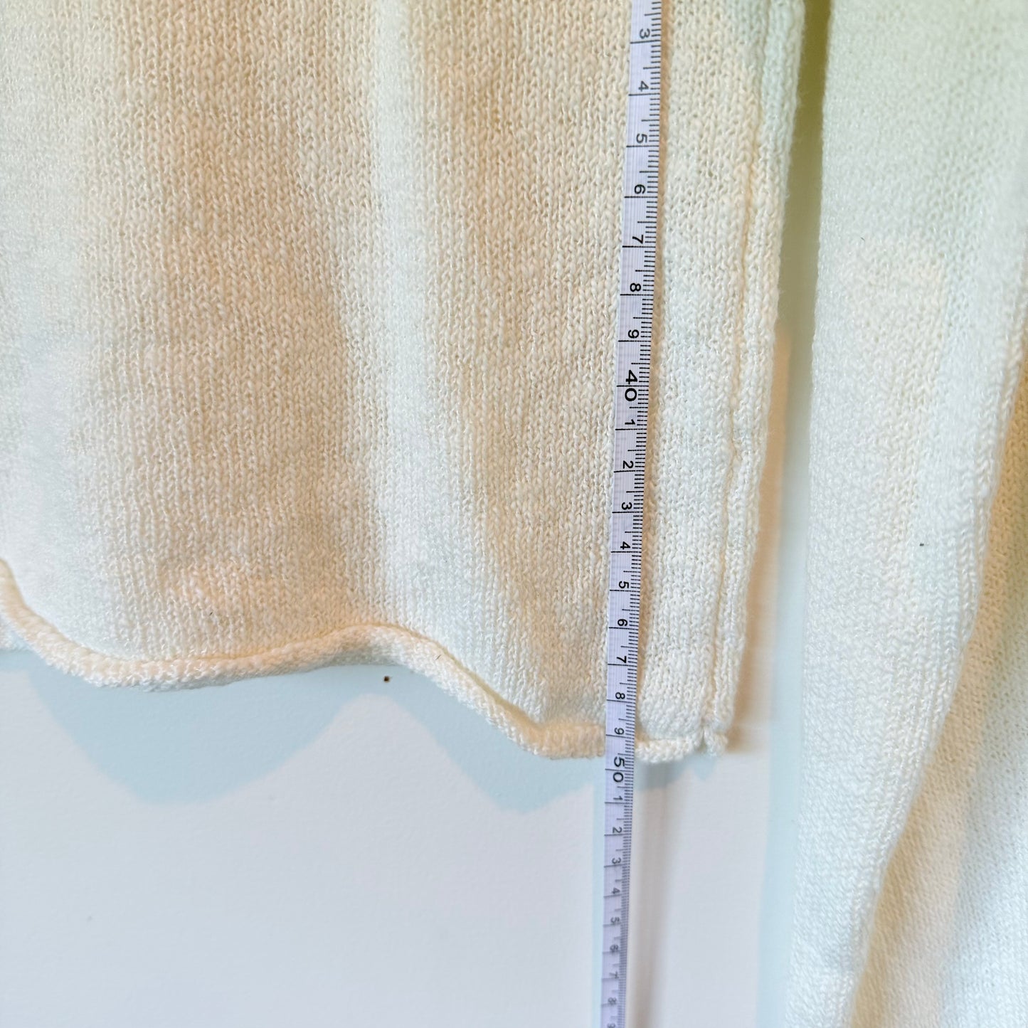 Lightweight Knit Long Sleeve Crop Top - Boat Neck - 46cm U/Arm