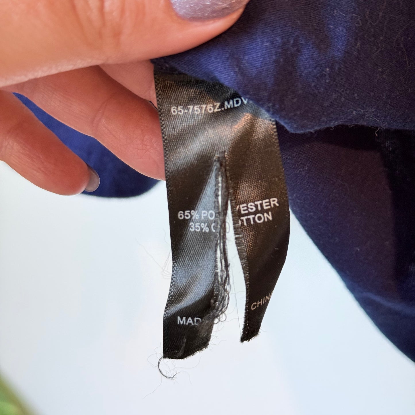 Bendon Navy Blue Long Sleeve Top - Smocked Shoulder - 44cm U/Arm