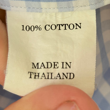 M.J. Bale Size 41 Classic Gent's Blue Check Long-Sleeve Shirt