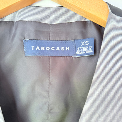 Tarocash Size XS Men's Grey Black Wavy Striped Suit Vest