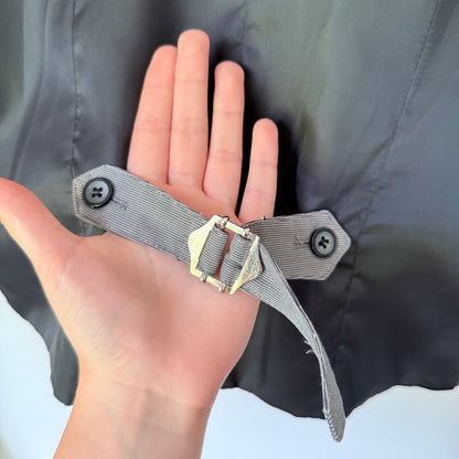 Tarocash Size XS Men's Grey Black Wavy Striped Suit Vest