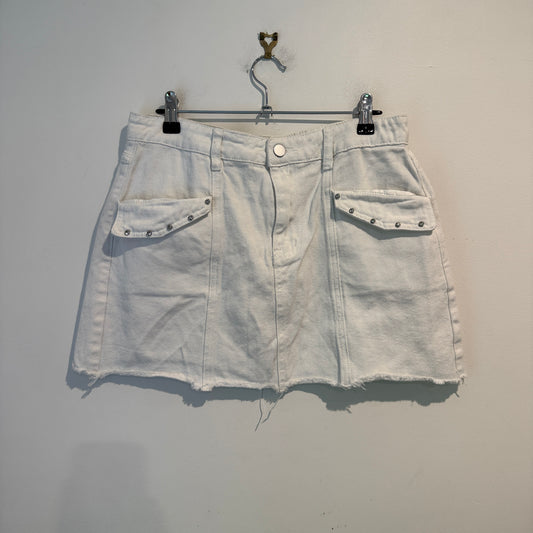 Brand Unknown Size L | Waist 80cm White Cargo Mini Skirt