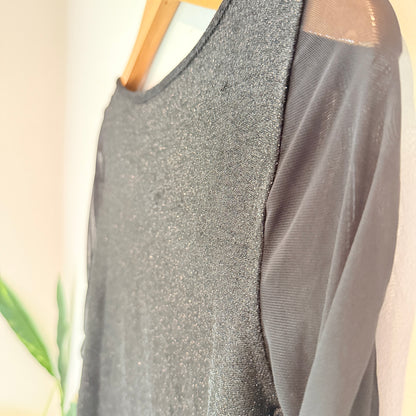 Noisy May Size S Black Long-Sleeve Cropped Blouse