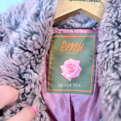 Emu Paris Size U/Arm 49cm Pink Gray Faux Fur Jacket