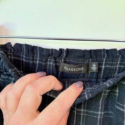 Glassons Size 10 Cotton Blend Plaid Pants