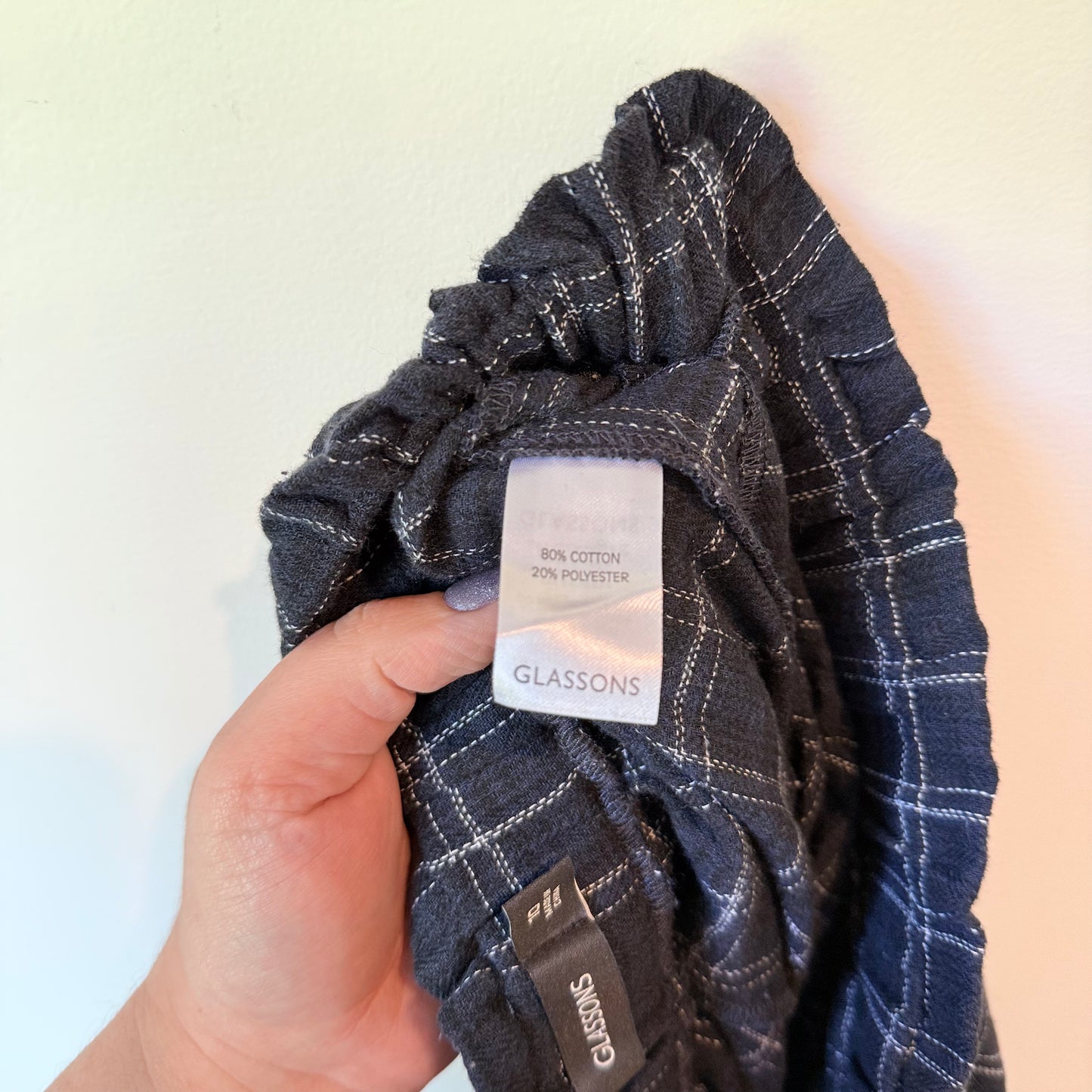 Glassons Size 10 Cotton Blend Plaid Pants