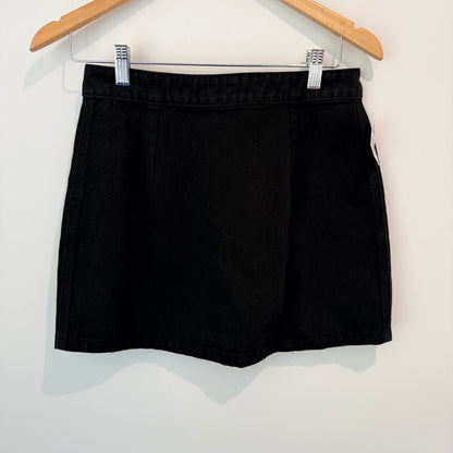 Dotti Black Button-Front Denim Mini Skirt – Size 10