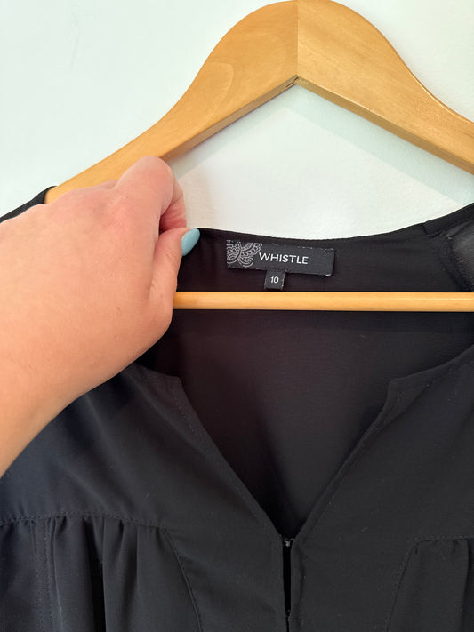 Whistle Size 10 Sheer Short Sleeve Mini Dress