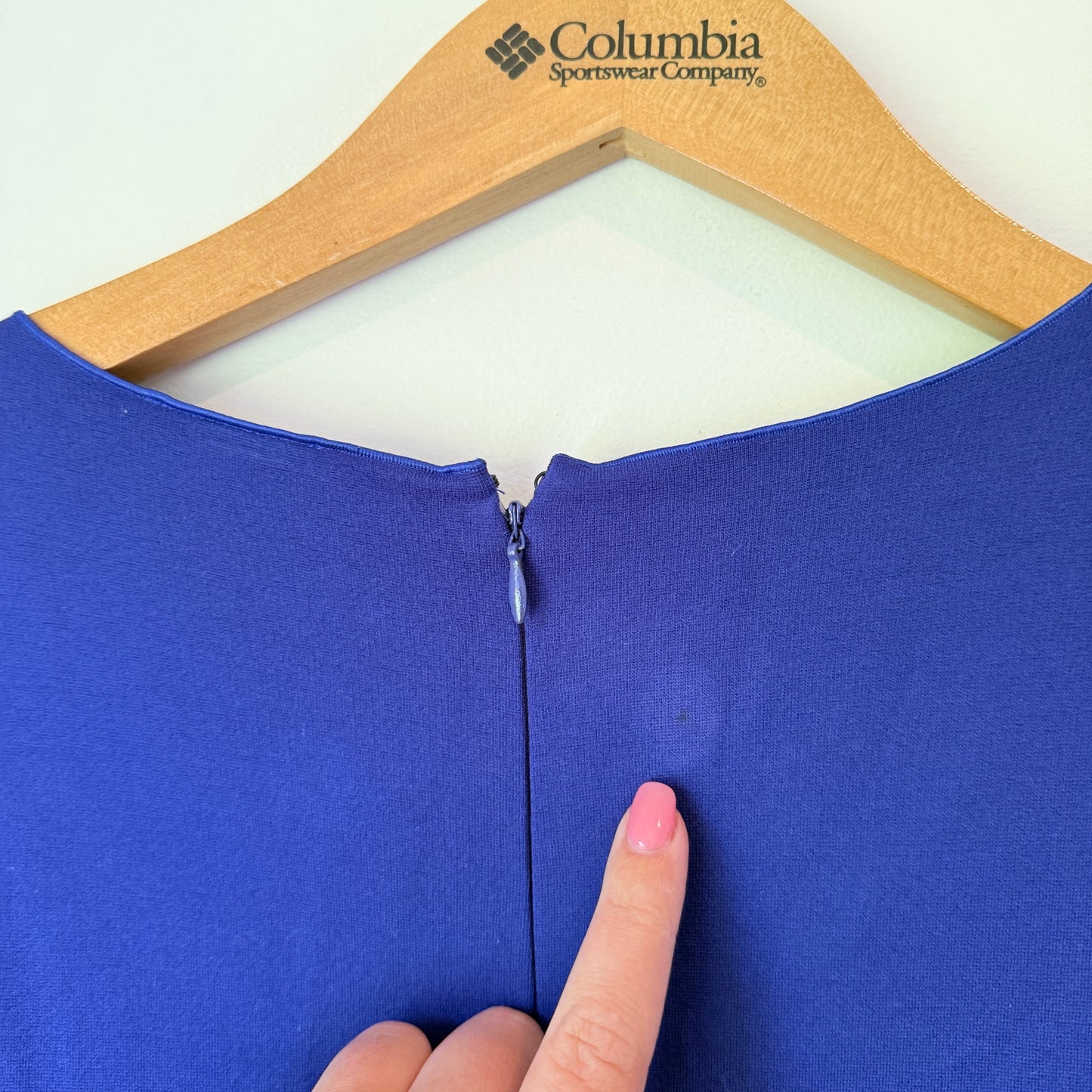 Armani Size 14 Blue Long-Sleeve Wrap Dress