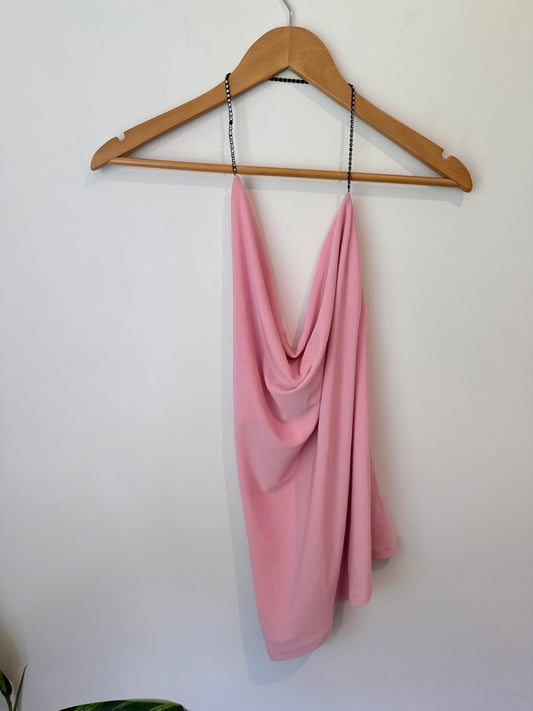 Music Size S Pink Halter-Neck Cocktail Dress