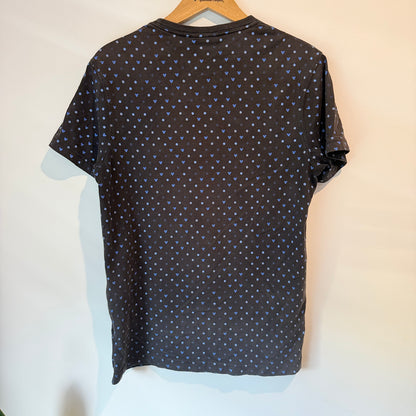 Man is in the Forest Size Small Dark Grey Geometric Pattern T-Shirt