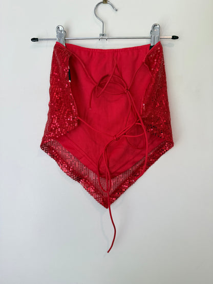 Brand Unknown Size 8-10 Red Handkerchief Top