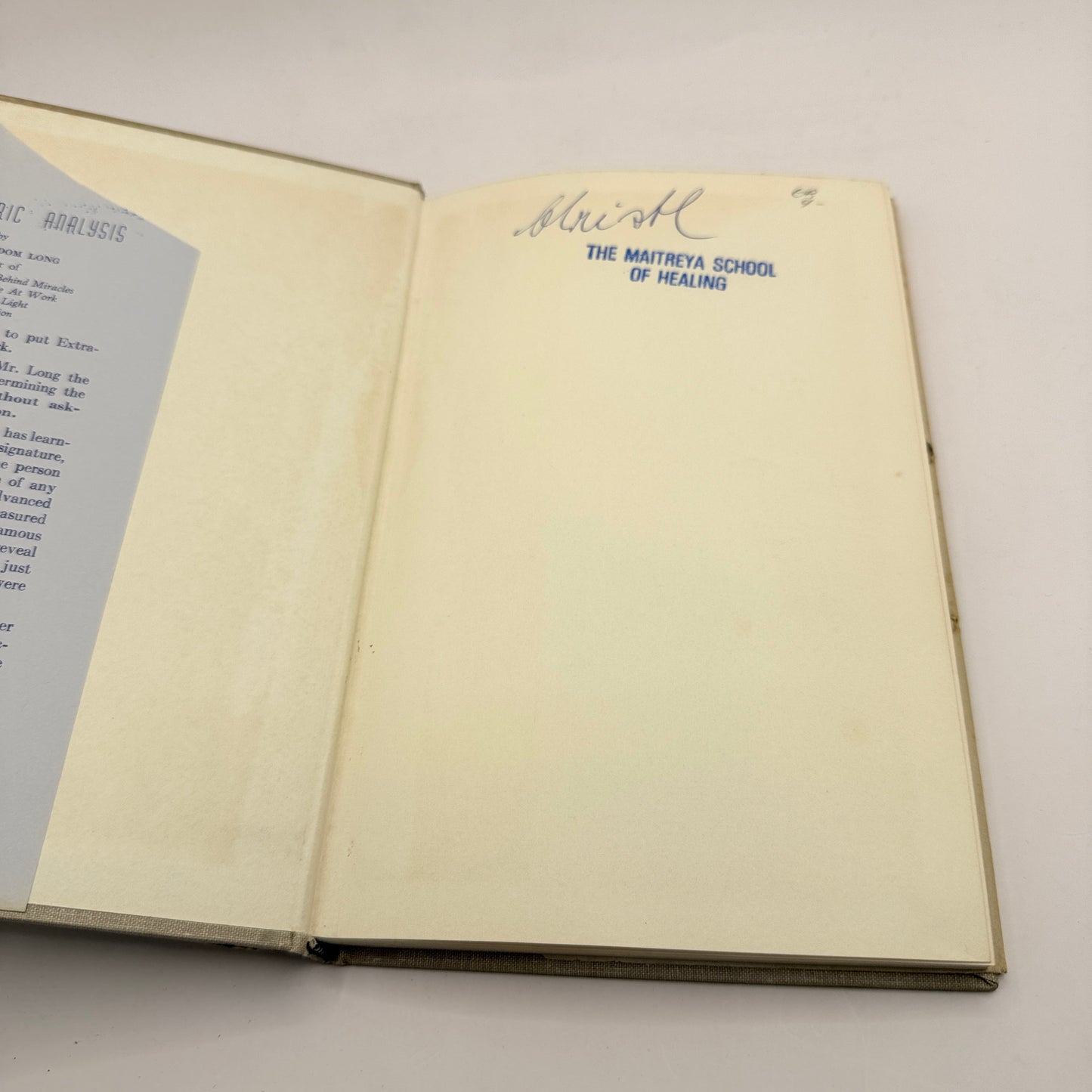 Psychometric Analysis by Max Freedom Long (1959)