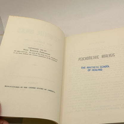 Psychometric Analysis by Max Freedom Long (1959)
