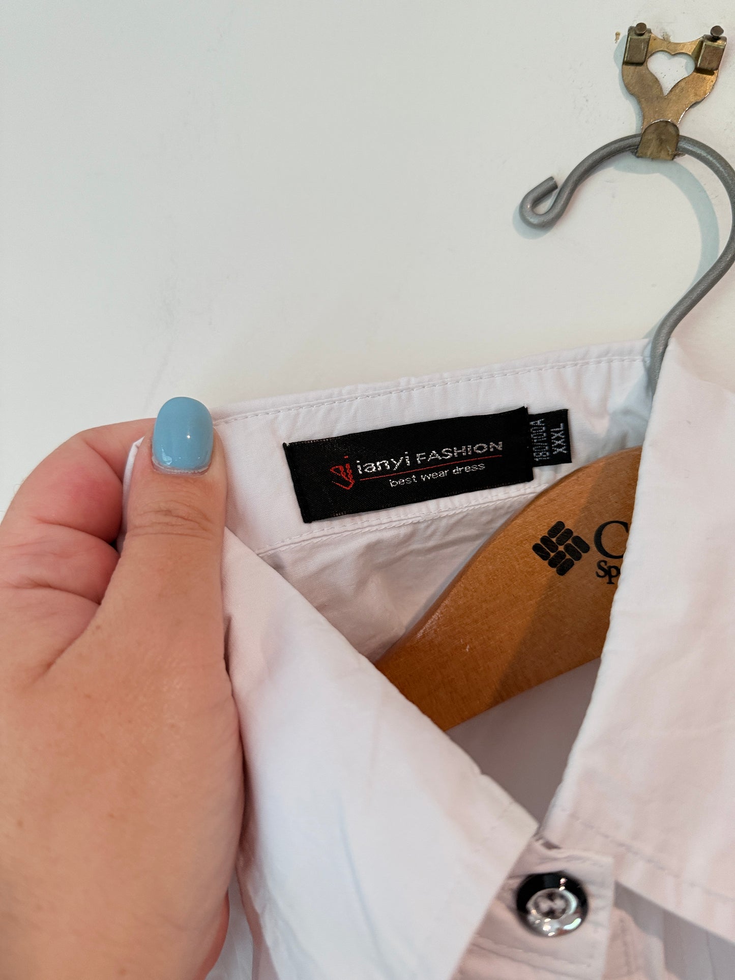 Jianyi Fashion White Cotton Button Shirt 3XL