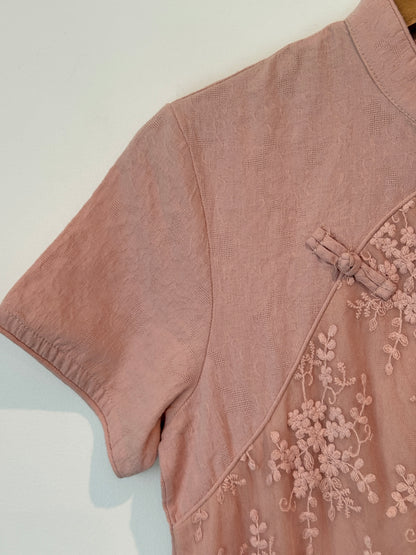 Bellyoke Embroidered Cheongsam Style Dress Size M (44cm U/Arm)