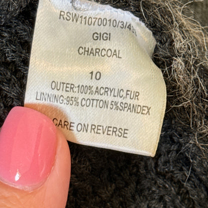 Ringspun Size 10 Gray Faux Fur Vest