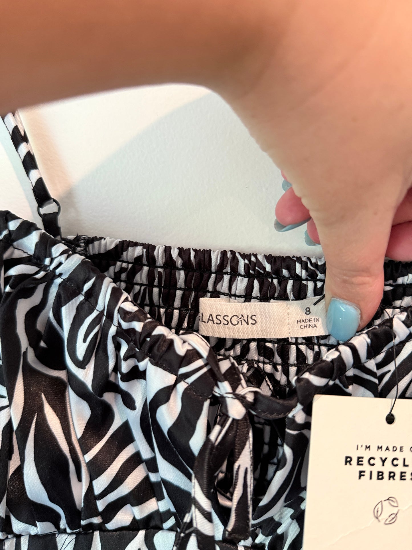 Glassons Zebra Print Tie Front Cami Top Size 8