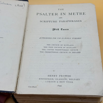 The Psalter in Metre and Church Hymnary by Henry Frowde (1899)