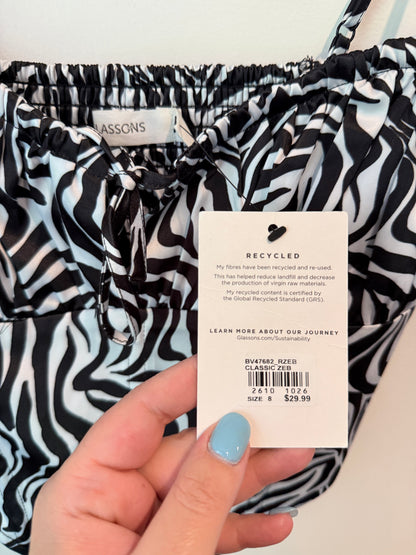 Glassons Zebra Print Tie Front Cami Top Size 8