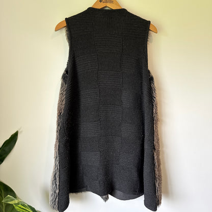 Ringspun Size 10 Gray Faux Fur Vest