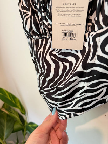 Glassons Zebra Print Tie Front Cami Top Size 8