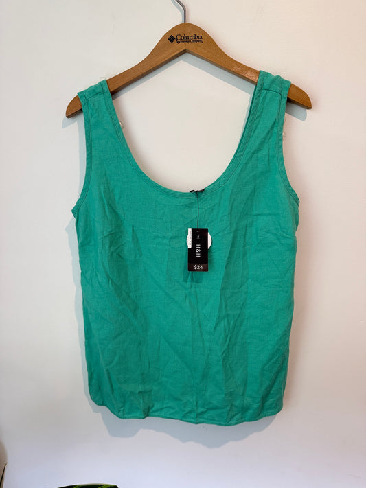 H&H Linen Blend Scoop Tank Top Size 8