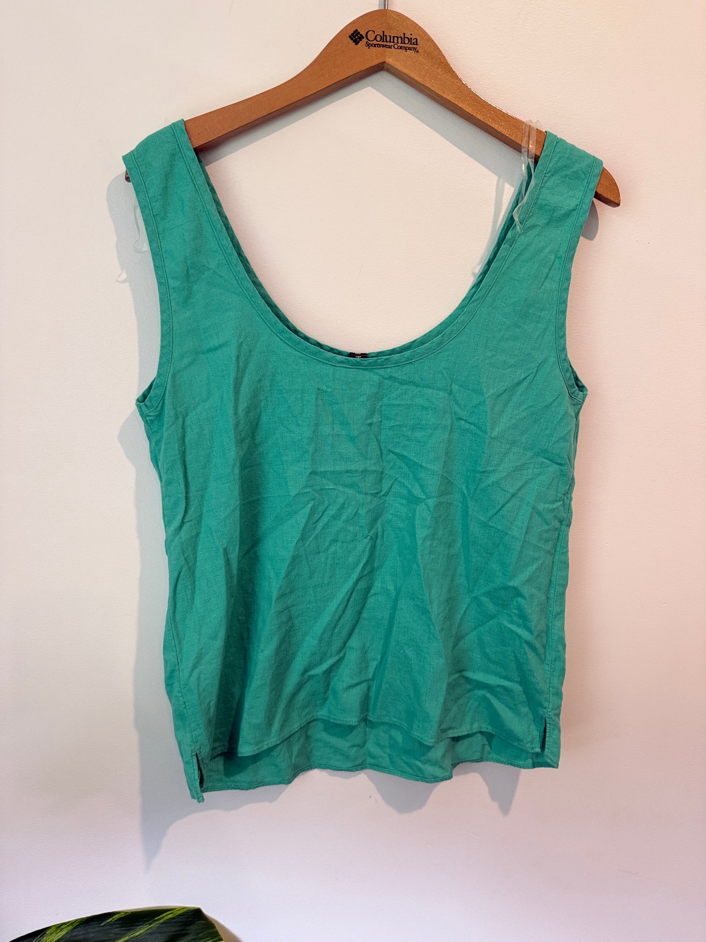 H&H Linen Blend Scoop Tank Top Size 8