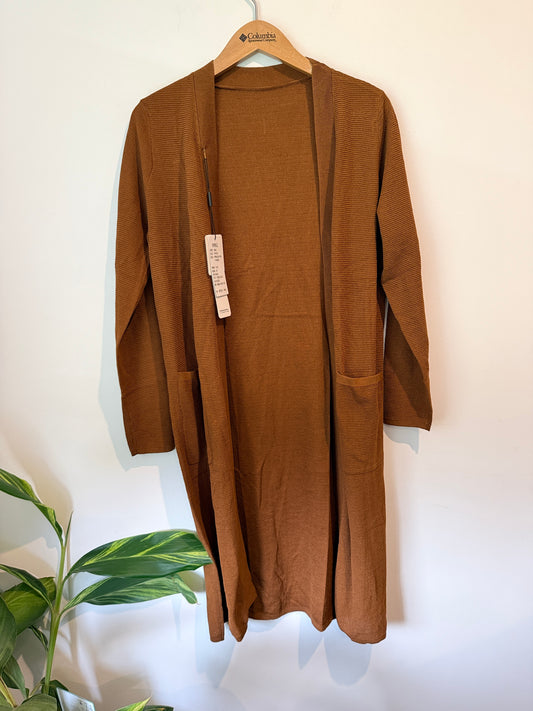 Xixuan Knit Longline Cardigan with Pockets (47cm U/Arm)