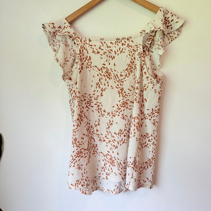 Nine West Size M Ruffle Trim Top