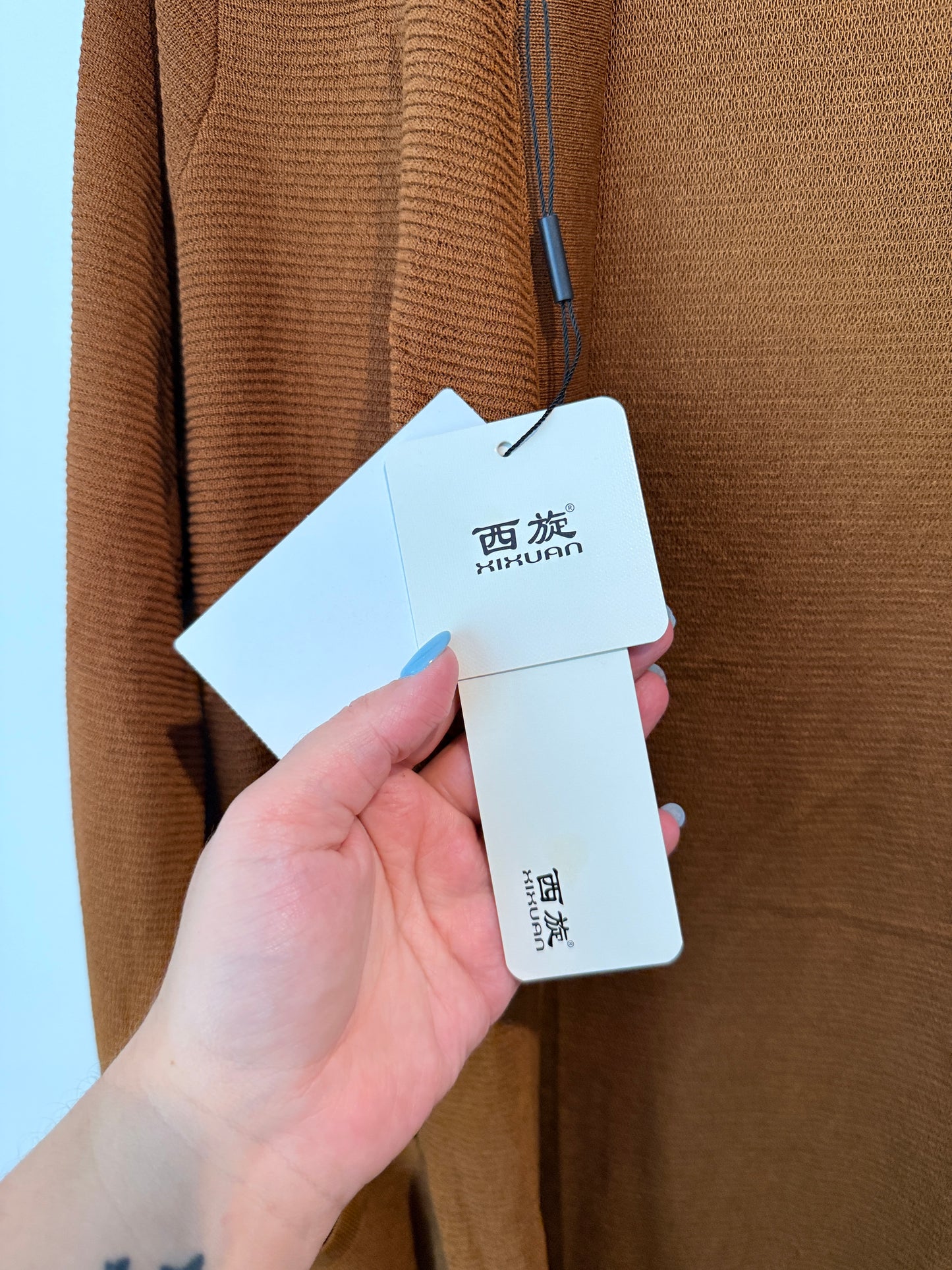Xixuan Knit Longline Cardigan with Pockets (47cm U/Arm)