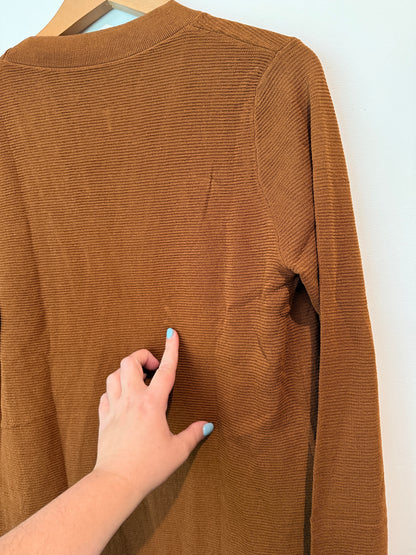 Xixuan Knit Longline Cardigan with Pockets (47cm U/Arm)