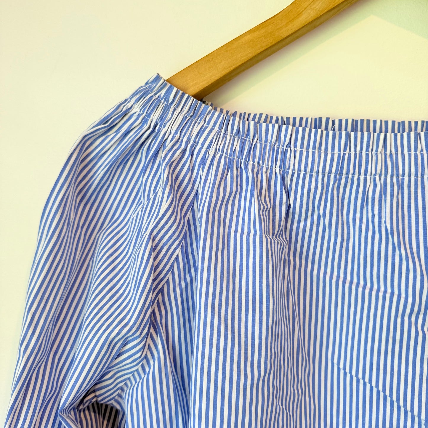 Blue & White Stripe Wide Neck Top - 54cm Underarm