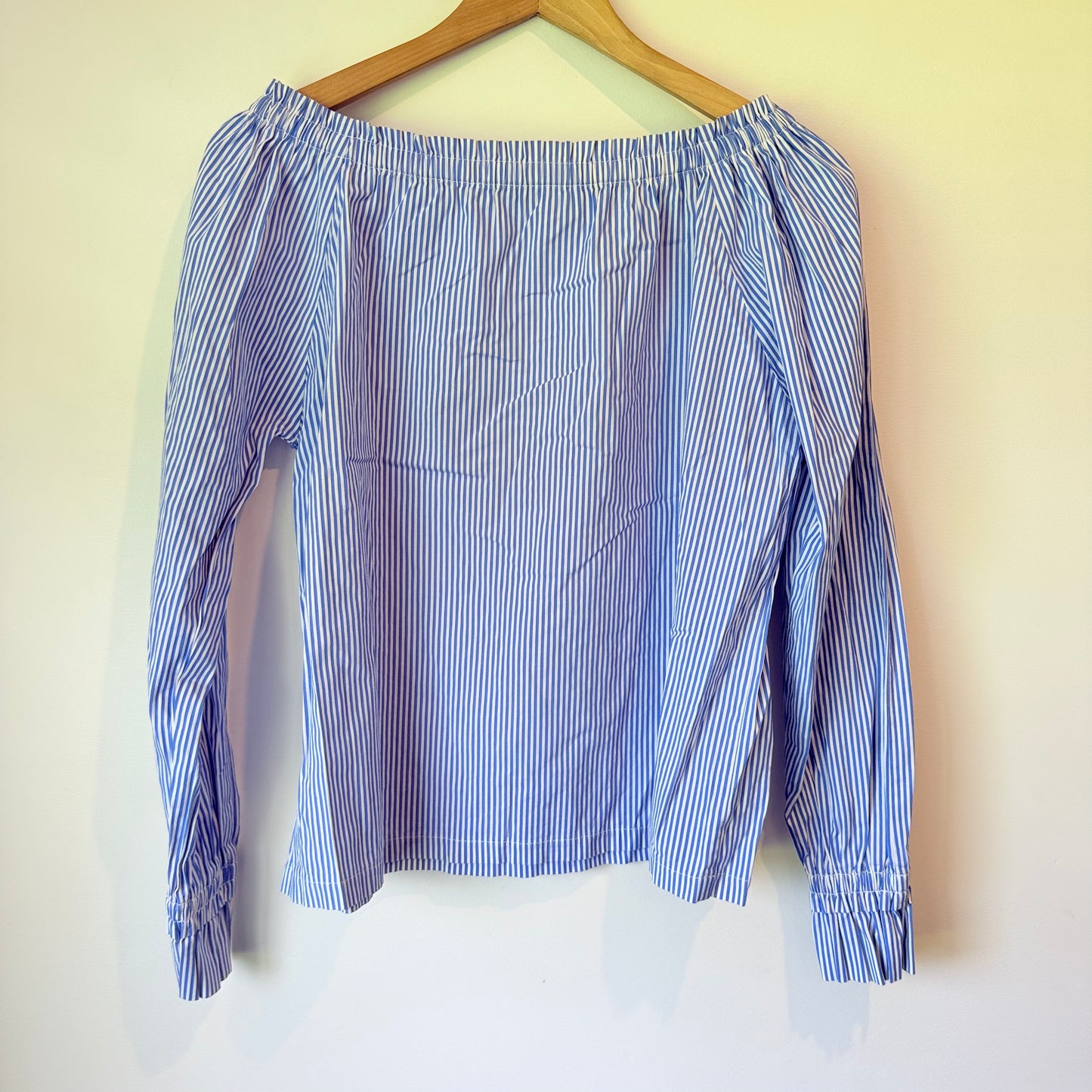 Blue & White Stripe Wide Neck Top - 54cm Underarm