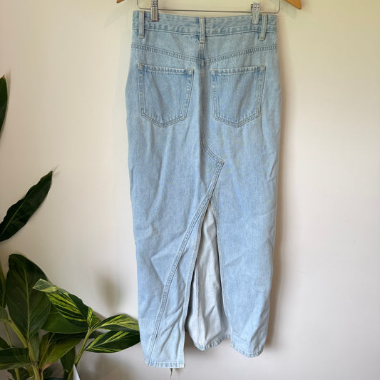 Glassons Size 6 Light Wash Denim Maxi Skirt