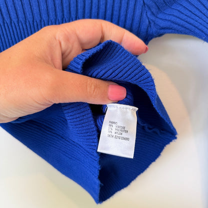 Mirrou Size S Ribbed Knit Long-Sleeve Cropped Top