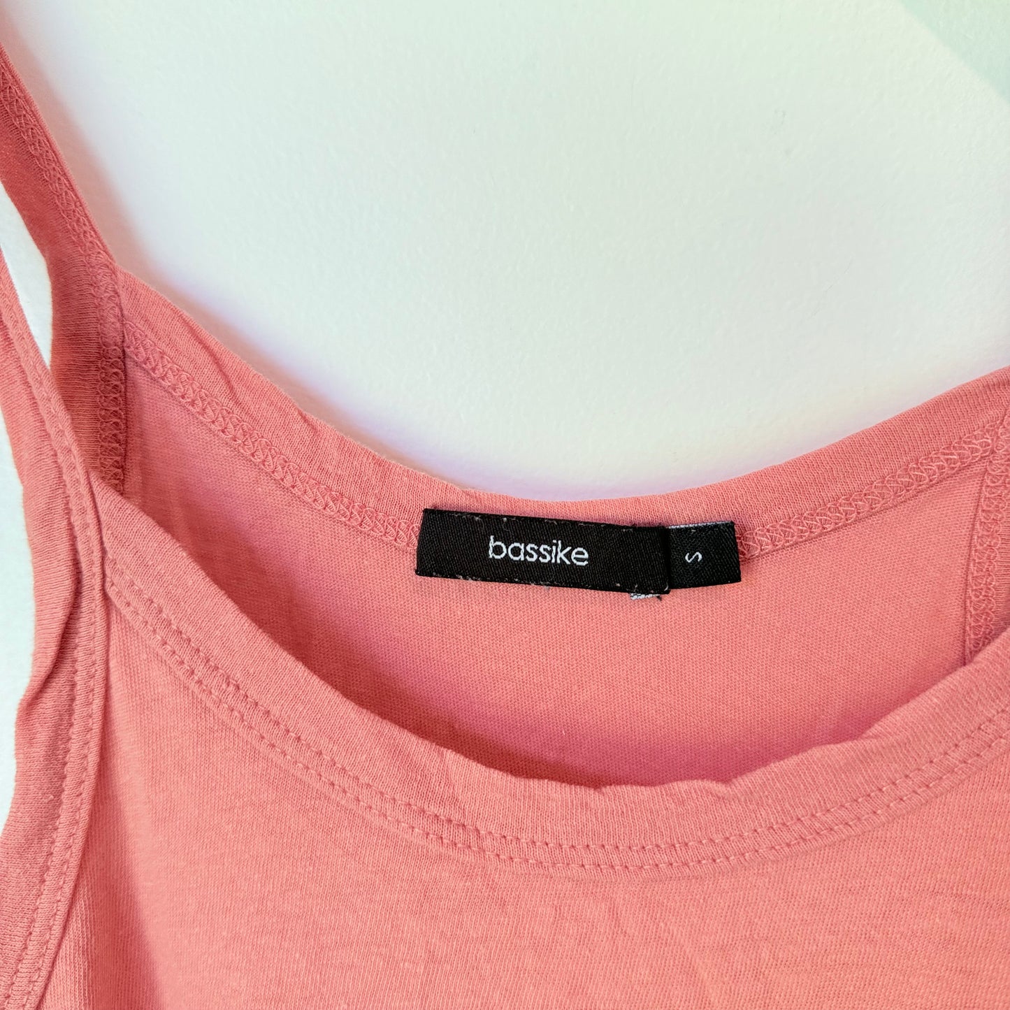 bassike Ribbed Organic Cotton Tank Dress Coral Size S