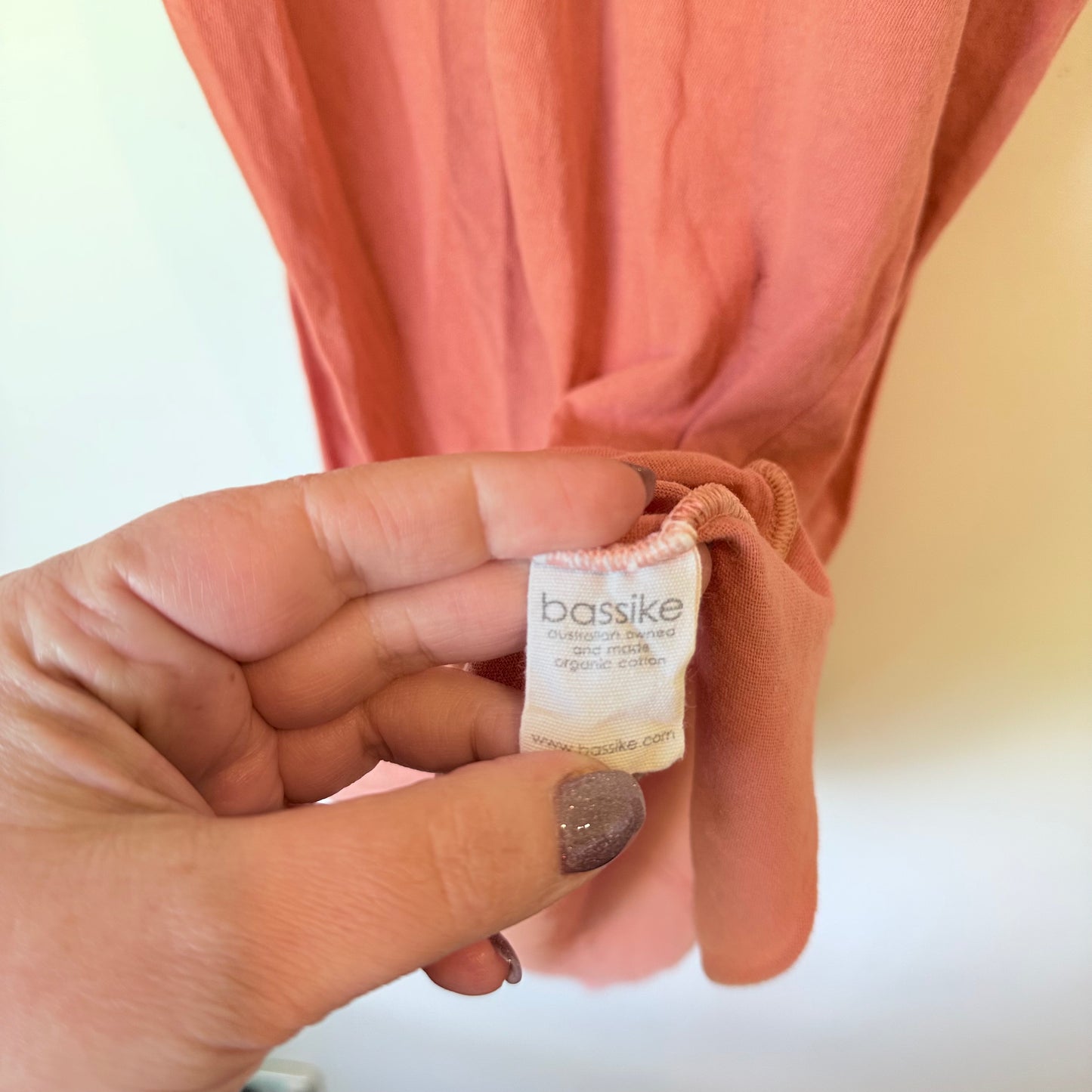 bassike Ribbed Organic Cotton Tank Dress Coral Size S