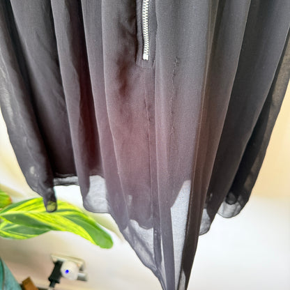 Dotti Size 12 Black Lace & Chiffon Fit-and-Flare Dress