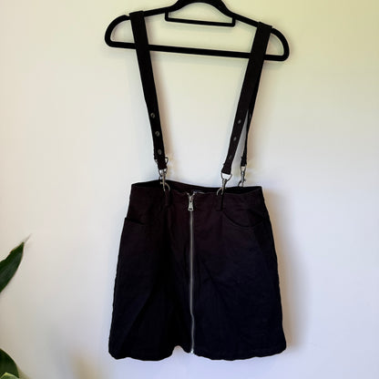 Dangerfield Size 8 Black Dungaree Skirt
