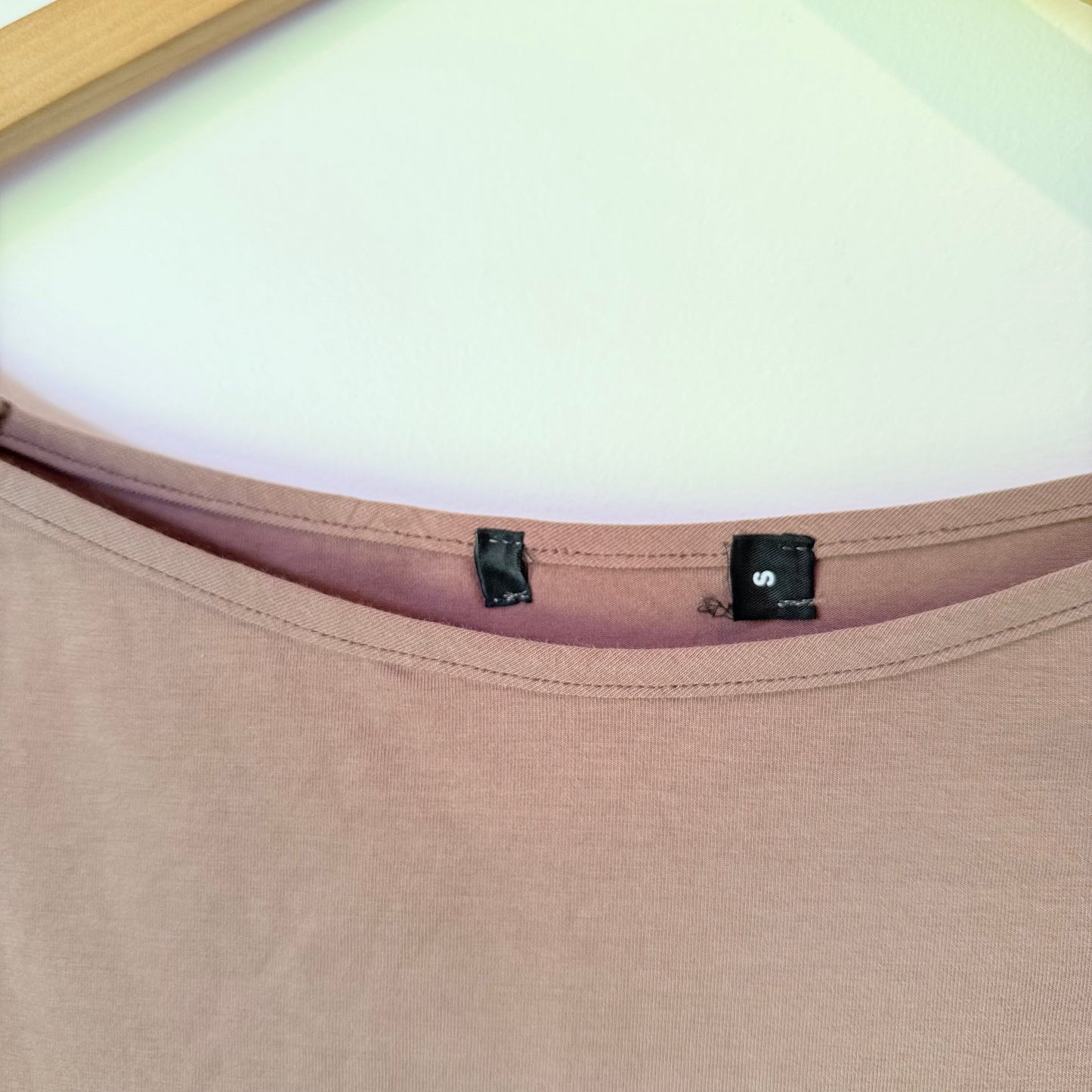 Cut Label Boat Neck Top Brown Size M