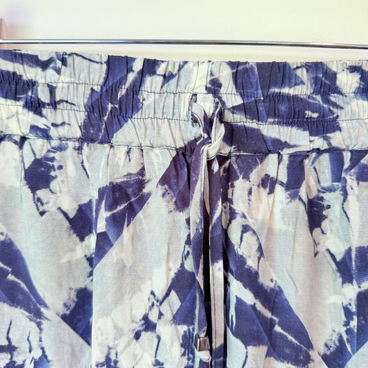 Laura Ashley 100% Viscose Jogger Trousers Blue White Size 8