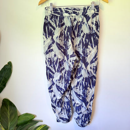 Laura Ashley 100% Viscose Jogger Trousers Blue White Size 8