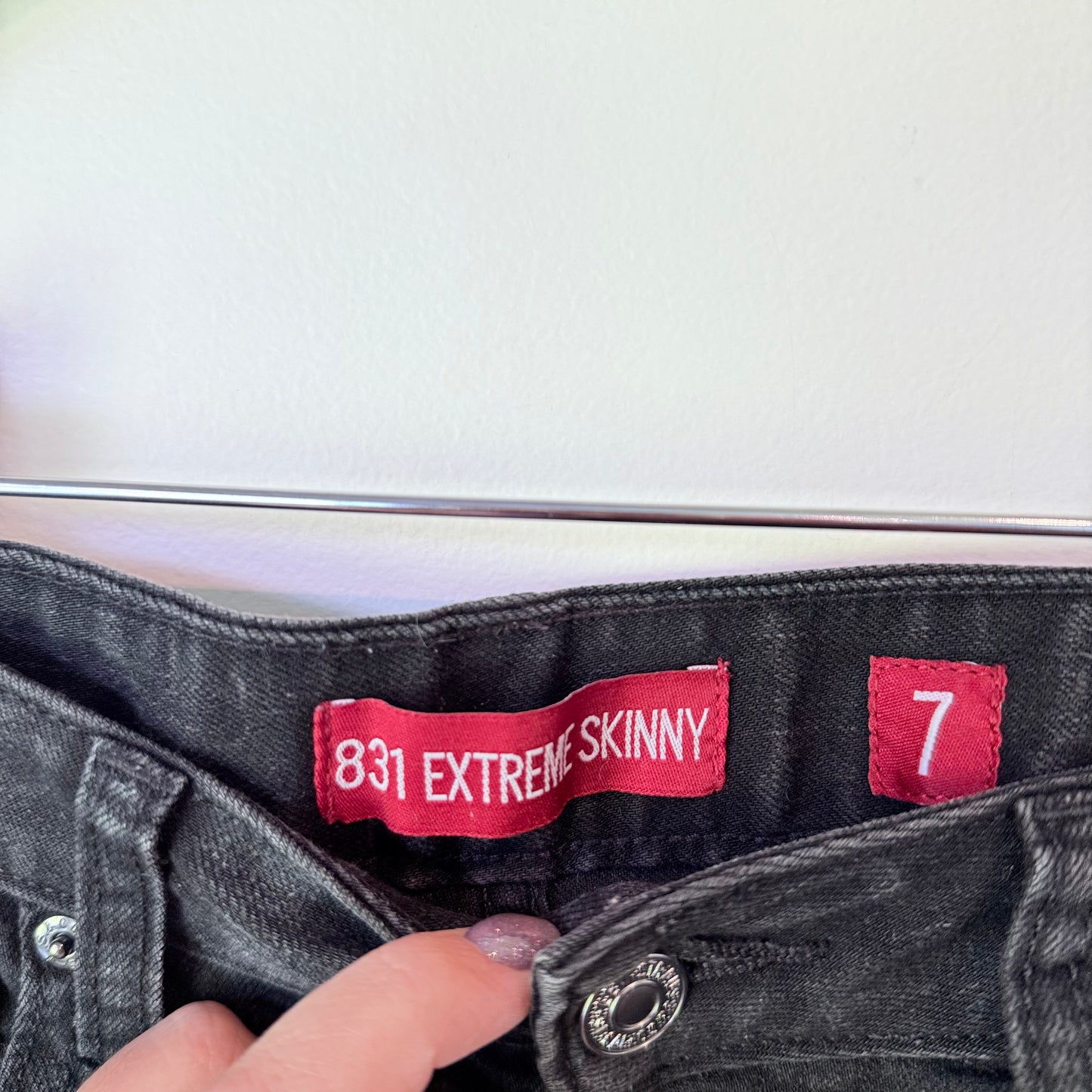 Levis 831 Extreme Skinny Jeans Black Size 7