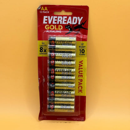 Eveready Gold AA Alkaline Batteries (10 Pack)